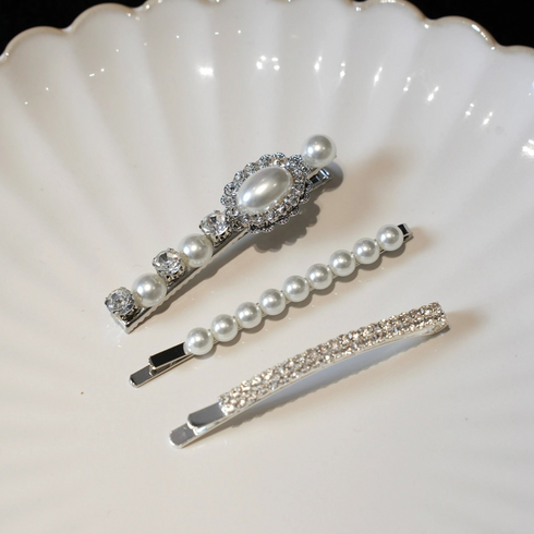 Elegant Pearl Hair Barrette Clips Set